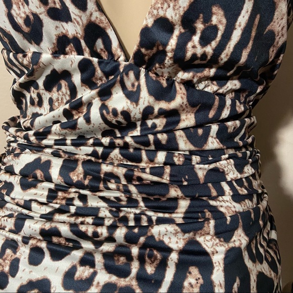 Cheetah Print Maxi Dress with Ruched Side - Picture 10 of 14
